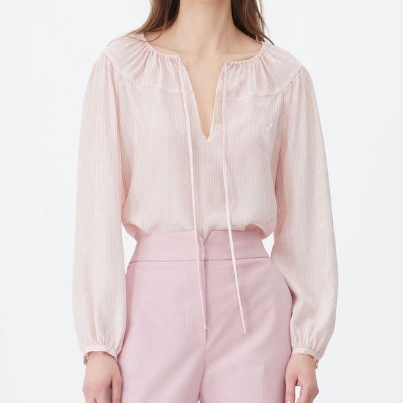 Rebecca Taylor Tops - Tailored Candy Stripe Silk Jacquard Top 2